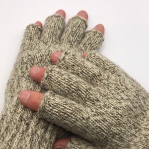 Vintage Fingerless Wool Gloves - Unisex